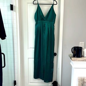 Satin green jumpsuit